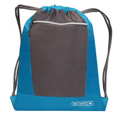 Turquoise- Black - Front - Ogio Endurance Pulse Drawstring Pack Bag