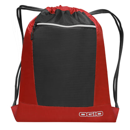 Deep Red- Black - Front - Ogio Endurance Pulse Drawstring Pack Bag