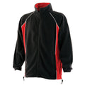 Black-Red-White - Front - Finden & Hales Mens Piped Anti-Pill Microfleece Jacket