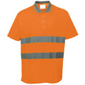 Orange - Front - Portwest Cotton Comfort Reflective Safety Short Sleeve Polo Shirt