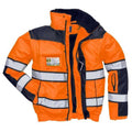 Orange- Black - Back - Portwest Mens High Visibility Classic All Weather Bomber Jacket