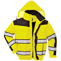 Yellow- Black - Front - Portwest Mens High Visibility Classic All Weather Bomber Jacket