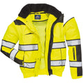 Yellow- Black - Side - Portwest Mens High Visibility Classic All Weather Bomber Jacket