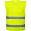Yellow - Back - Portwest Unisex High Visibility Two Band Safety Work Vest