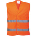 Orange - Front - Portwest Unisex High Visibility Two Band Safety Work Vest