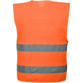 Orange - Back - Portwest Unisex High Visibility Two Band Safety Work Vest