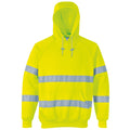 Yellow - Front - Portwest Unisex Hi-Vis Safety Hooded Sweatshirt - Hoodie