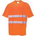 Orange - Front - Portwest Cotton Comfort Reflective Safety T-Shirt