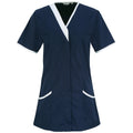 Navy- White - Front - Premier Womens-Ladies Daisy Healthcare Work Tunic