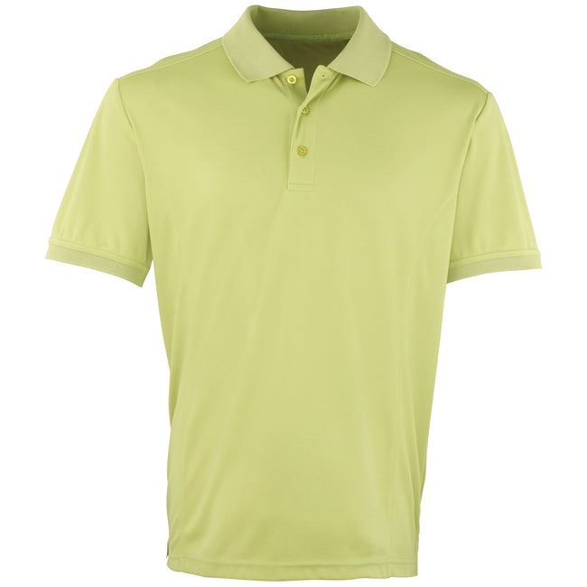 Lime - Front - Premier Mens Coolchecker Pique Short-Sleeved Polo Shirt