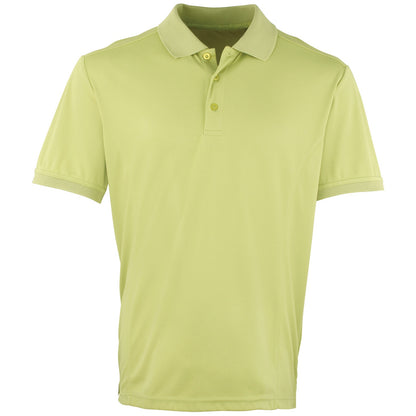 Lime - Front - Premier Mens Coolchecker Pique Short-Sleeved Polo Shirt
