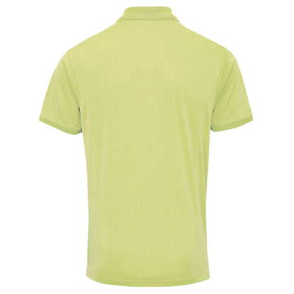 Lime - Back - Premier Mens Coolchecker Pique Short-Sleeved Polo Shirt