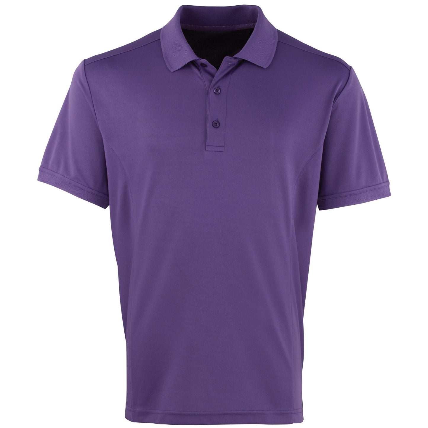Purple - Front - Premier Mens Coolchecker Pique Short-Sleeved Polo Shirt