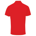 Red - Back - Premier Mens Coolchecker Pique Short Sleeve Polo T-Shirt
