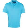 Turquoise - Front - Premier Mens Coolchecker Pique Short Sleeve Polo T-Shirt