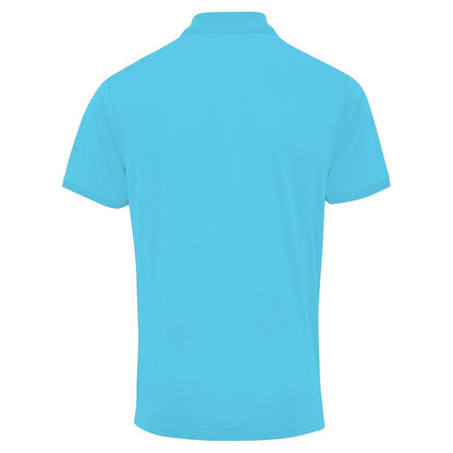 Turquoise - Back - Premier Mens Coolchecker Pique Short-Sleeved Polo Shirt