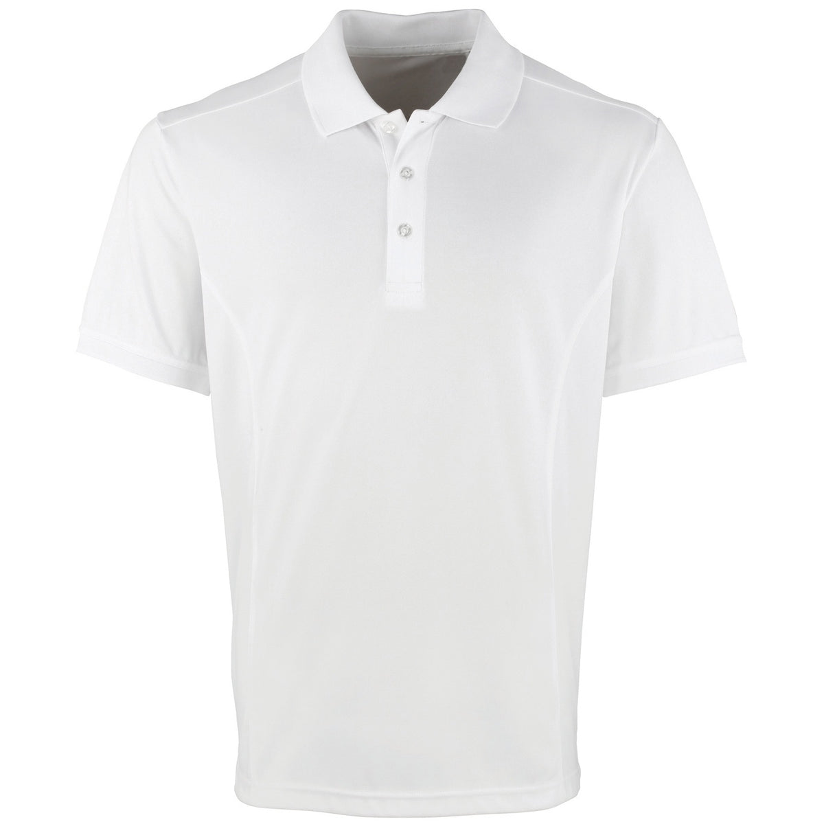 White - Front - Premier Mens Coolchecker Pique Short-Sleeved Polo Shirt
