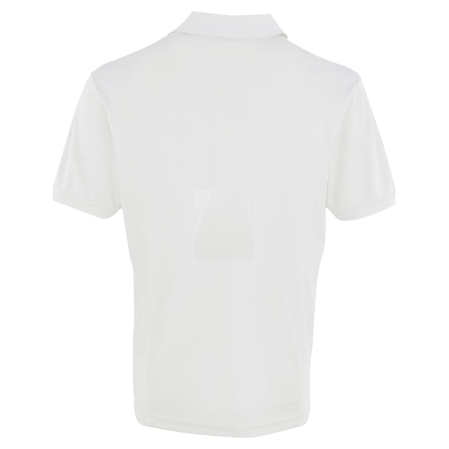 White - Back - Premier Mens Coolchecker Pique Short-Sleeved Polo Shirt