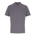 Grey Melange - Front - Premier Mens Coolchecker Pique Short-Sleeved Polo Shirt