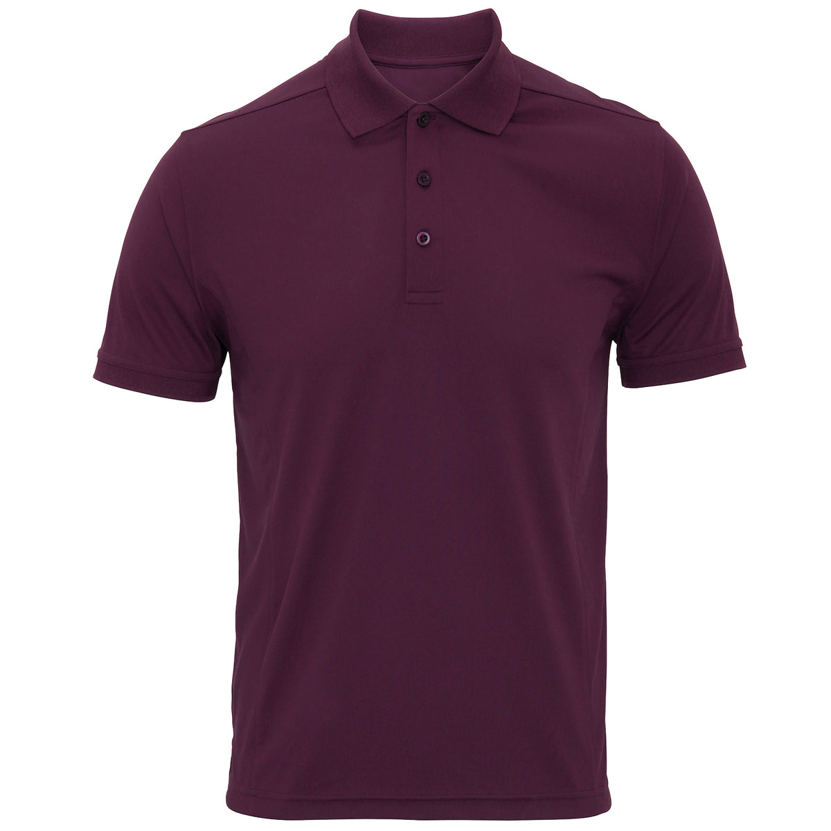Aubergine - Front - Premier Mens Coolchecker Pique Short-Sleeved Polo Shirt