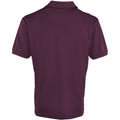 Aubergine - Back - Premier Mens Coolchecker Pique Short Sleeve Polo T-Shirt
