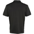 Black - Back - Premier Mens Coolchecker Pique Short Sleeve Polo T-Shirt