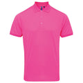 Neon Pink - Front - Premier Mens Coolchecker Pique Short Sleeve Polo T-Shirt