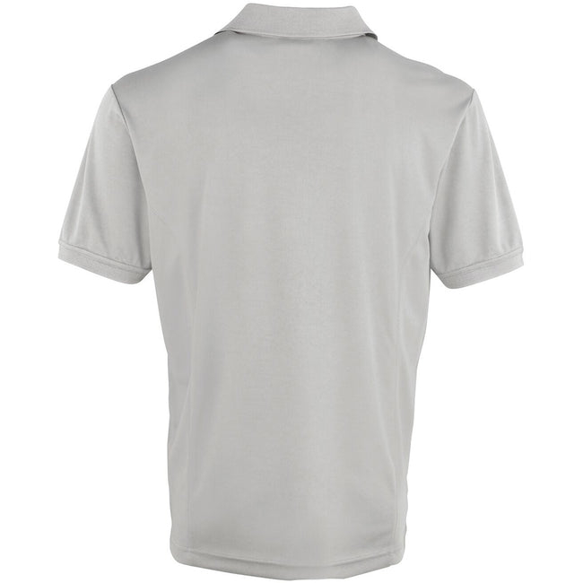 Silver - Back - Premier Mens Coolchecker Pique Short-Sleeved Polo Shirt