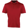 Burgundy - Front - Premier Mens Coolchecker Pique Short Sleeve Polo T-Shirt
