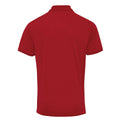 Burgundy - Back - Premier Mens Coolchecker Pique Short Sleeve Polo T-Shirt