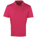 Hot Pink - Front - Premier Mens Coolchecker Pique Short Sleeve Polo T-Shirt