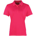 Hot Pink - Front - Premier Womens-Ladies Coolchecker Short Sleeve Pique Polo T-Shirt
