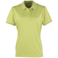 Lime - Front - Premier Womens-Ladies Coolchecker Short Sleeve Pique Polo T-Shirt