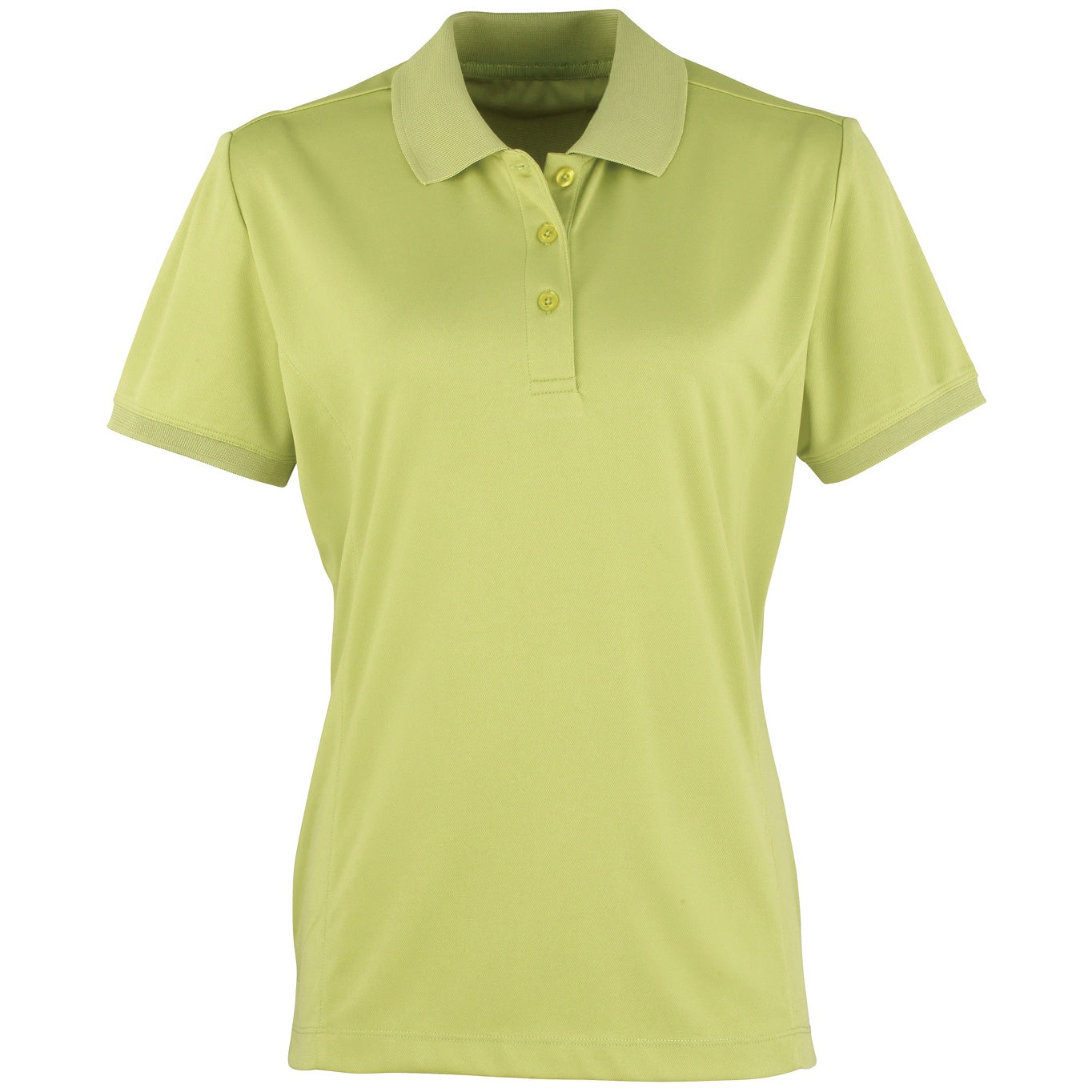 Lime - Front - Premier Womens-Ladies Coolchecker Short Sleeve Pique Polo T-Shirt