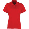 Red - Front - Premier Womens-Ladies Coolchecker Short Sleeve Pique Polo T-Shirt