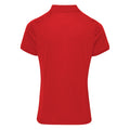 Red - Back - Premier Womens-Ladies Coolchecker Short Sleeve Pique Polo T-Shirt