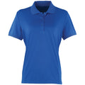 Royal - Front - Premier Womens-Ladies Coolchecker Short Sleeve Pique Polo T-Shirt