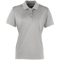 Silver - Front - Premier Womens-Ladies Coolchecker Short Sleeve Pique Polo T-Shirt
