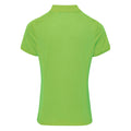 Neon Green - Back - Premier Womens-Ladies Coolchecker Short Sleeve Pique Polo T-Shirt