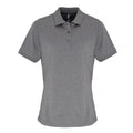 Grey Melange - Front - Premier Womens-Ladies Coolchecker Short Sleeve Pique Polo T-Shirt