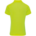 Neon Yellow - Back - Premier Womens-Ladies Coolchecker Short Sleeve Pique Polo T-Shirt