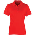 Strawberry Red - Front - Premier Womens-Ladies Coolchecker Short Sleeve Pique Polo T-Shirt