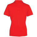 Strawberry Red - Back - Premier Womens-Ladies Coolchecker Short Sleeve Pique Polo T-Shirt