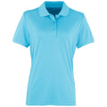 Turquoise - Front - Premier Womens-Ladies Coolchecker Short Sleeve Pique Polo T-Shirt