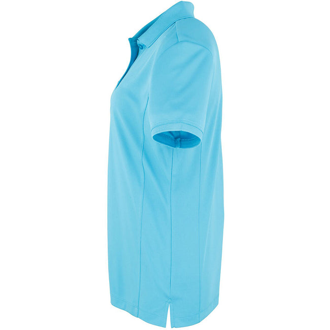 Turquoise - Side - Premier Womens-Ladies Coolchecker Short Sleeve Pique Polo T-Shirt