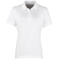 White - Front - Premier Womens-Ladies Coolchecker Short Sleeve Pique Polo T-Shirt