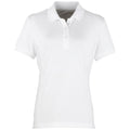 White - Front - Premier Womens-Ladies Coolchecker Short Sleeve Pique Polo T-Shirt