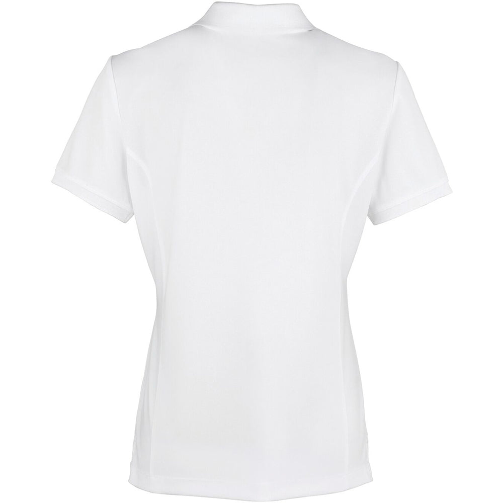 White - Back - Premier Womens-Ladies Coolchecker Short Sleeve Pique Polo T-Shirt