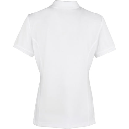 White - Back - Premier Womens-Ladies Coolchecker Short Sleeve Pique Polo T-Shirt