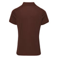 Brown - Back - Premier Womens-Ladies Coolchecker Short Sleeve Pique Polo T-Shirt